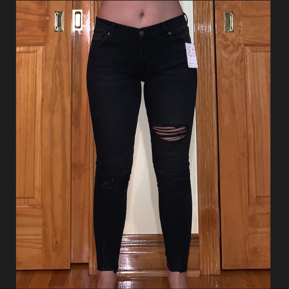 Free People Shark Bite Skinny Jeans